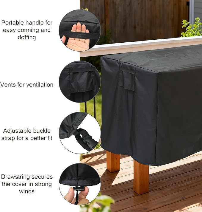 Winter Outdoor Raised Garden Bed Cover 122x78x62cm/48x30x24in 420D Oxford Cloth Waterproof for Elevated Planter Box Stand for Snow Frost &amp Rain Protection (Black Cover Only)