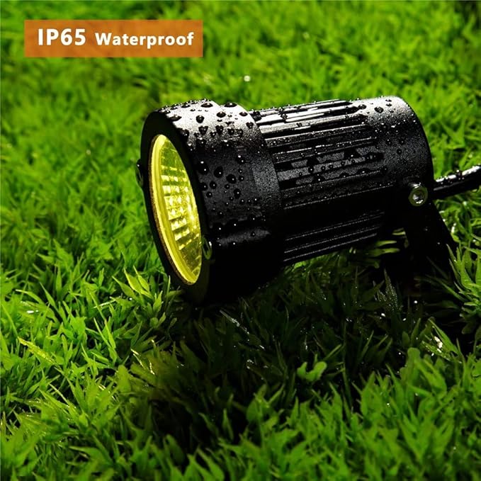Z LED Landscape Lights5W Outdoor Pathway Garden Yard SpotlightIP65 Waterproof Garden FloodlightOutdoor Spotlight with StakeUL Cord 5-ft with Plug 3500K Warm White(Pack of 4)