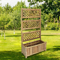 Garden Raised Bed with Trellis Standing Planter Garden beds Outdoor Raised Flower Bed Patio planters Suitable for Courtyard Nursery Corridor Orchard Bamboo 27.6