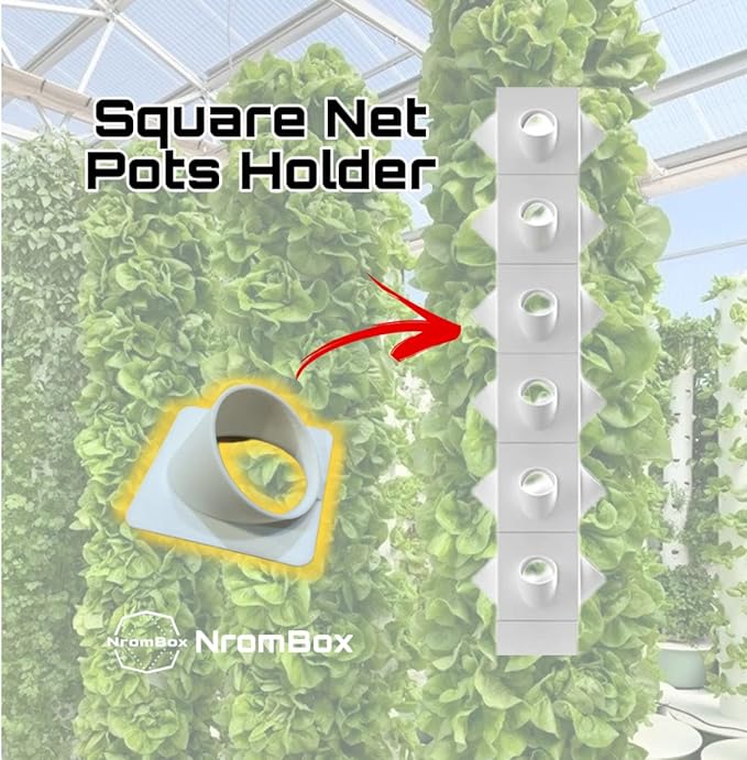 (27 Pack) of 2-inch Net Pot Holders - Hydroponics Growing System - Aeroponic Tower Garden for Indoor Gardening - Grow Herbs Fruits &amp Vegetables Fit Snugly On 4inch Square PVC Made in USA