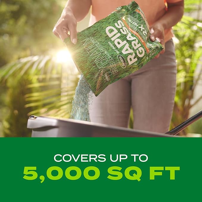 Scotts Turf Builder Rapid Grass Bermudagrass Combination Grass Seed and Fertilizer Grows Full Green Grass 4 lbs