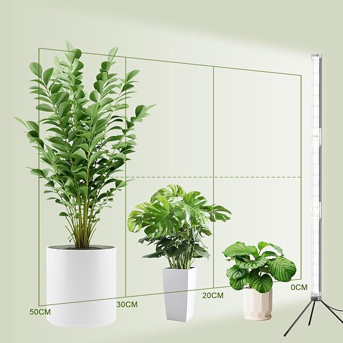 Super-Bright 48 T10 Plant Lamp 6000k Full Spectrum Standing Grow Light 3 Modes &amp 5 Dimming Levels Timer 4/8/12H12V/3A High Power Output for Large &amp Tall Indoor Plants