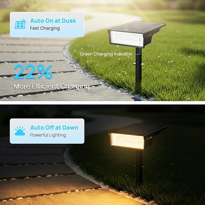 Consciot Solar Lights Outdoor Waterproof 3 Color Solar Garden Light Adjustable 170° Spot Lights for Outside Yard Landscape Lighting Pathway Halloween IP65 Auto On/Off 4 Pack WS002UCW