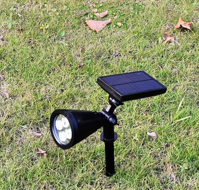 Generic Solar Landscape Lights 4 LED Solar Spotlights 2 in 1 Waterproof Security Light Solar Lights Outdoor (Pink)