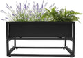 Elevated Planter Box 14In Tall Rectangular Garden Raised Planter Box with Drainage Hole 28.7 * 12 * 14 in Outdoor Raised Garden Bed with Legs for Gardening Herb Vegetable Flower