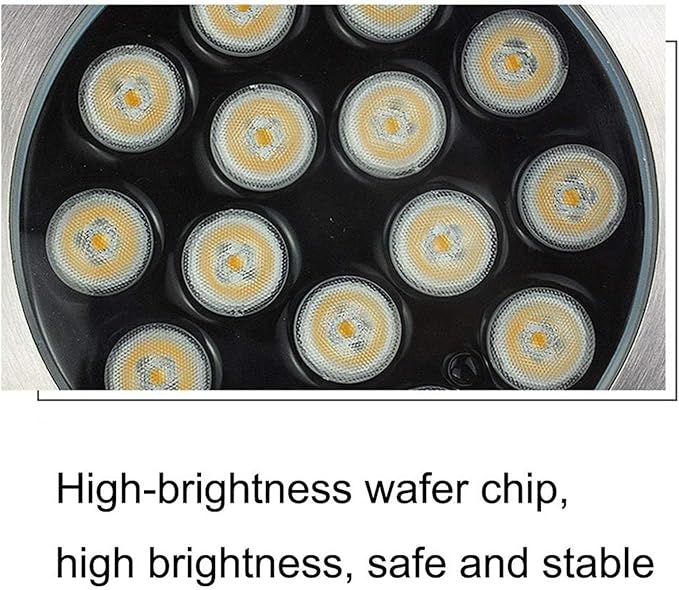 Underground Light LED 85-265V Beam LED Floodlight IP67 Waterproof Wall Washer Glare-Free Round Outdoor recessed spotlights Easy to Install Landscape Light Main Power (Warm White 9W)