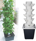 Vertical Hydroponic Tower Growing System KitHydroponics Tower System Hydroponic Tower Garden Irrigation Pump And Movable Water Tank For Indoor And Outdoor Herbs Fruits And(Size:5 Layers 25 Holes)