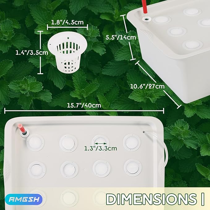 Hydroponics Growing System Kit with Air Pump Bubble Stone 12-Hole Indoor Hydroponic System Grow Box Indoor Gardening System &amp Hydroponic Kit Vegetable &amp Herb Garden Starter Kit