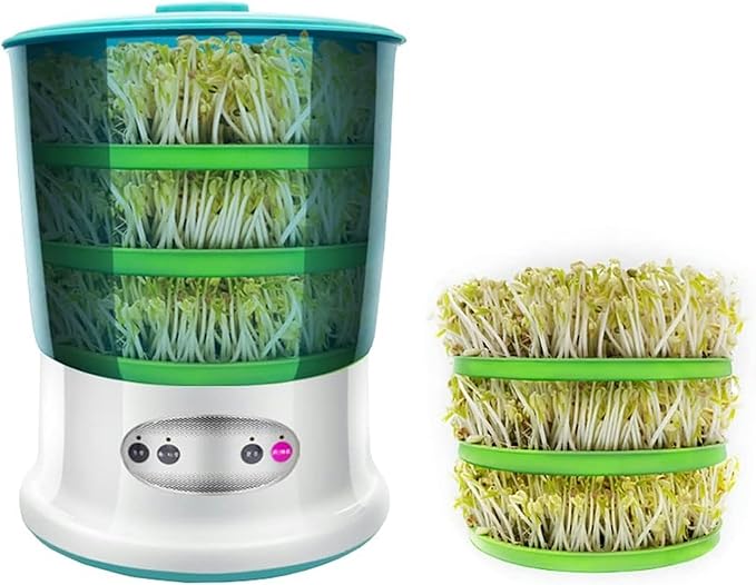 Electric Bean Sprout Grower with Intelligent Irrigation and Temperature Control for Large Capacity Germination Kit (3 Layers)
