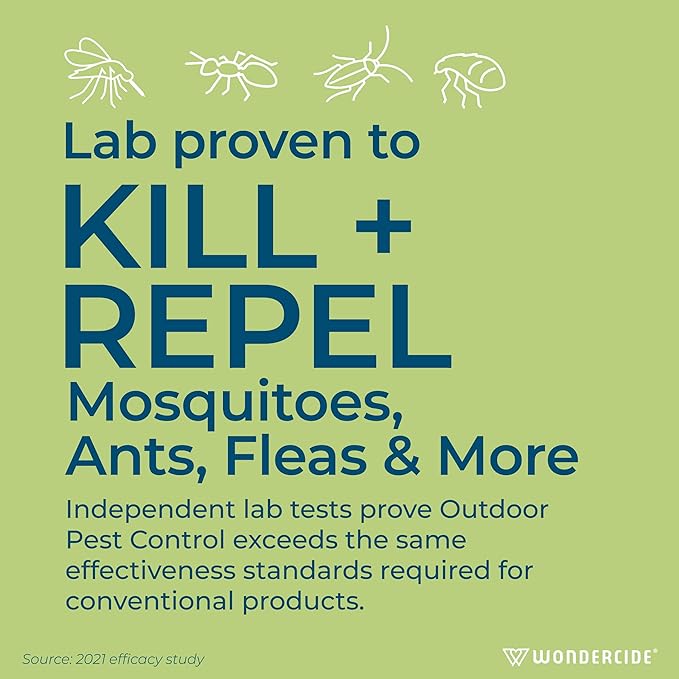Wondercide - Outdoor Pest Control Spray with Natural Essential Oils - Mosquito Ant Insect Repellent Treatment Killer - Safe Around Pets Kids 32 oz