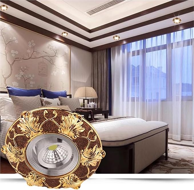 2 Pack LED Recessed Downlight Dimmable Ceiling Light Fixtures 30° Tiltable COB Eyeball Retrofit Spotlight(Warm Light7w)
