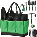 Velway Garden Tools Set -11-Piece Heavy Duty Hand Tool Kit with Ergonomic Handles Rust-Proof Carry Tote Bag – Gardening Gifts for Women &amp Men (Green)