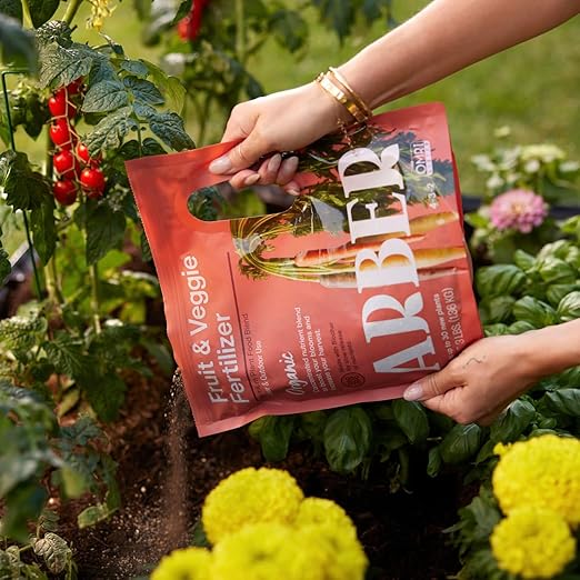 Organic Fruit &amp Vegetable Granular Fertilizer 4-Pack 4 lb - Nutrient-Dense Plant Food - Builds Soil Health Strengthens Roots Improves Moisture Retention - Safe for Organic Gardening &amp Polli