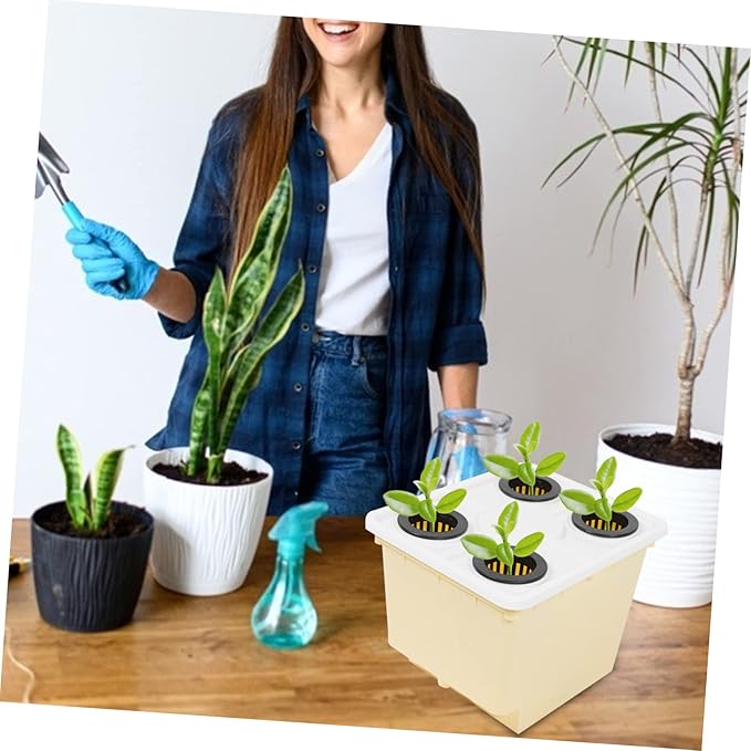 VICASKY 4holes Hydroponic Baskets Greenhouse Hydroponics System for Indoor Vegetable Fruit Planting