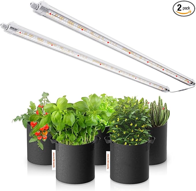 Spider Farmer Glow80 LED Grow Lights 3.6ft Sunlike Full Spectrum Waterproof Plant Growing Lamp Linkable for Indoor Plant Shelves Seedling Veg Flower Hydroponic Greenhouse