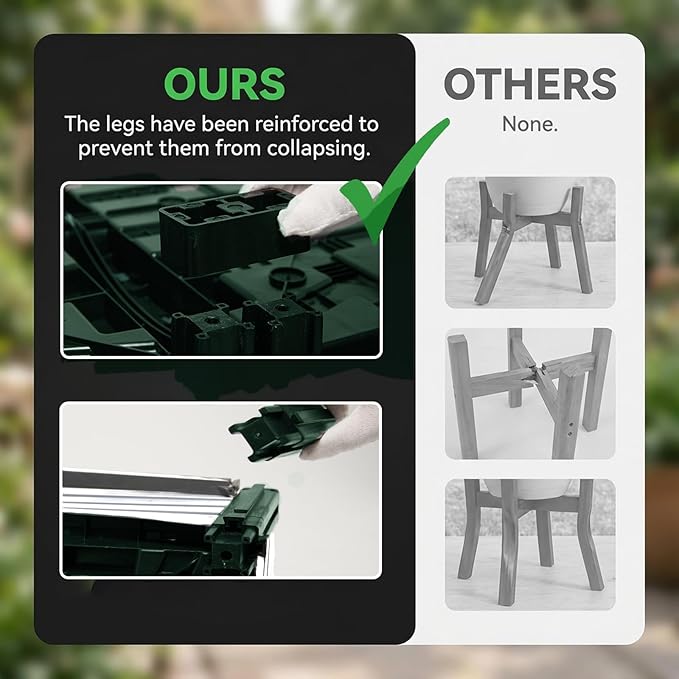 3PCS Raised Garden Beds Outdoor with Legs Planter Box 47x16x21in Reinforced Support Rods Drainage Grid Multi-Combination Options for Vegetables Flowers Herbs Ideal for Balcony Patio Gardening