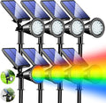 KEV 800 Lumens Solar Spot Lights Outdoor8 Pack 18 LEDs Solar Flood Lights with 2 Modes &ampAdjustable &ampIPX65 WaterproofSolar Spotlight for Driveway/Backyard/Patio Landscape/Tree/Garage