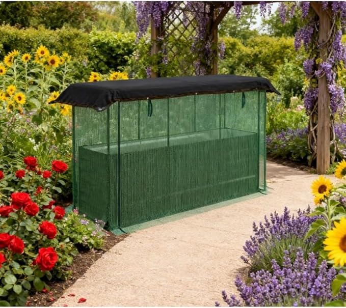Heavy-Duty Galvanized Steel Raised Garden Bed Kit with Assembly Tools Sturdy Planter Box for Vegetables Flowers and Herbs (Dark Green + HDPE + Steel)