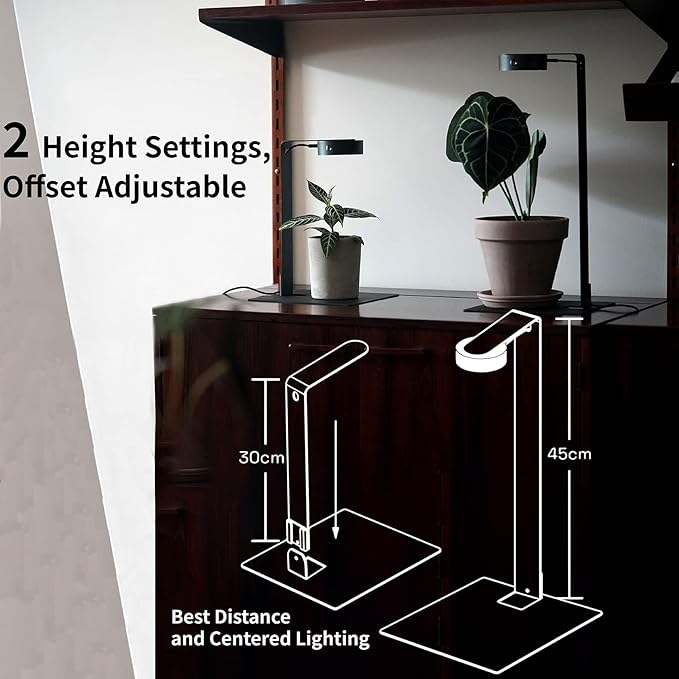 ONF Mist O Desktop Planted Lighting LED Light for Indoor Plants Brightness Dimmable Full Spectrum Grow Light Room Decoration Terrarium Light for Potted Plant and Succulent Matt Black
