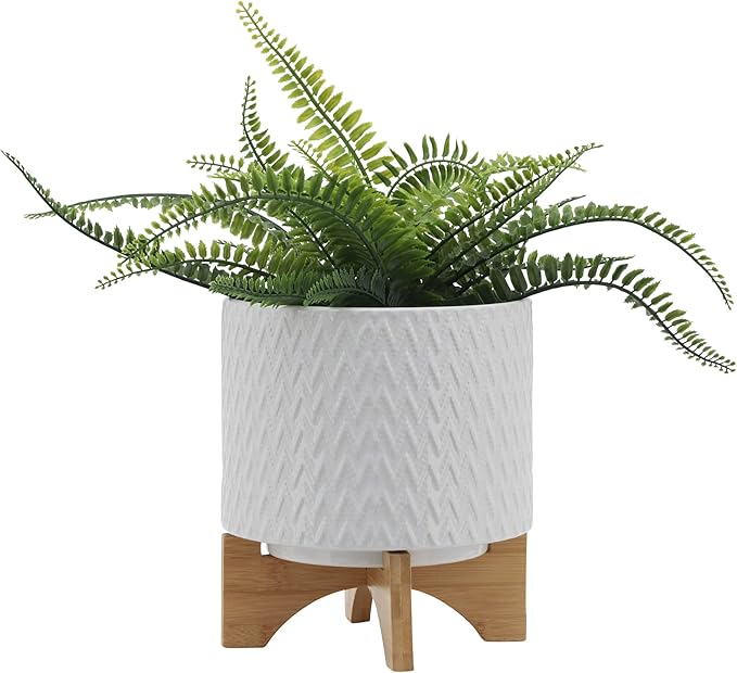 8 Planter W Stand White