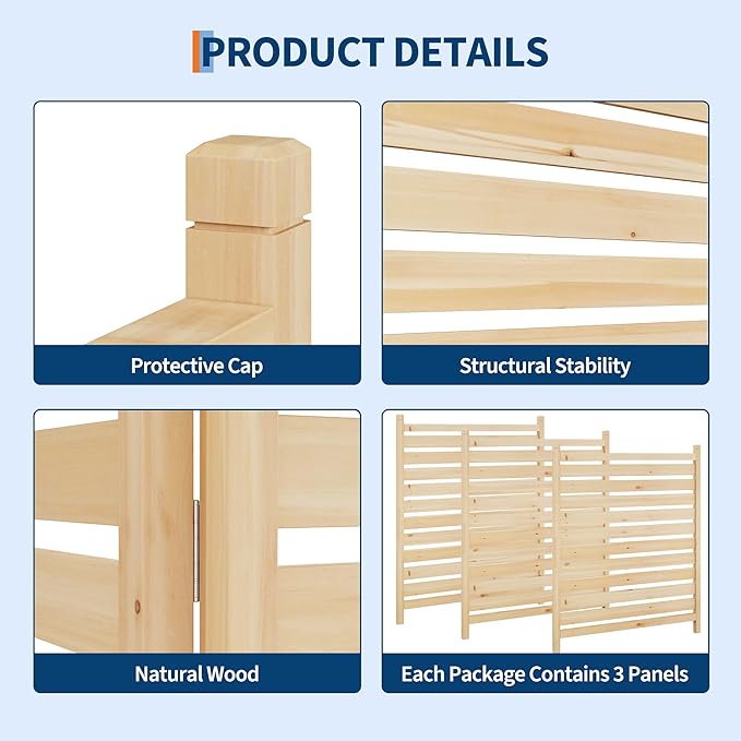 34x40 in Outdoor Privacy Fence Panels 2-Panel Wood AC Unit Screen with Planter Box Wood Privacy Fence Panels for Outside Yard Fence for Air Conditioner Trash Can Pool Patio &amp Backyard Decor