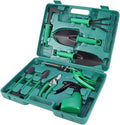 Garden Tool Set 10 Pcs Stainless Steel Garden Tool Kit with Organizer Case - Heavy Duty Gardening Set Including Pruning Rakes Shovels Sprayers Weeding Scissors Potted Plant Props and More