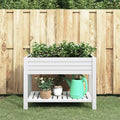 White Polypropylene Raised Garden Bed 43.3in Large Durable Planter for Outdoor Plants Ergonomic Height for Patio Deck and Backyard Gardening