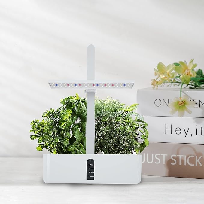 Mini Hydroponic Growing System Kit with 15W LED Light 9-Pod Indoor Garden Adjustable Height &amp Auto Water Pump