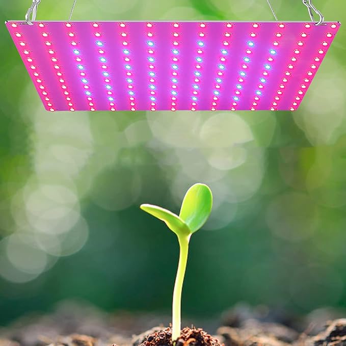 LED Plant Lamp with 169 Red and Blue LEDs Thin Full Spectrum Panel Grow Light for Hydroponics Indoor Plants Greenhouses Succulents Vegetables and Flowers