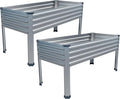 Galvanized Raised Garden Bed with Legs2PCS 48×24×30in Elevated Planter Box for BackyardOutdoor Garden Patio Balcony 350lb CapacitySilver