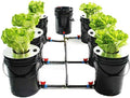 7 Bucket Hydroponic Growing System Kit - 5 Gallon with Pump Air Stone and Water Leveler for Indoor/Outdoor Leafy Vegetables - Complete Hydroponic Setup