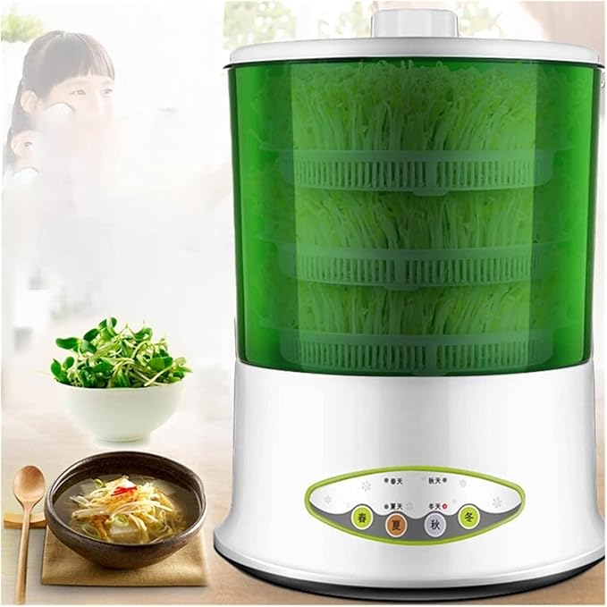 Bean Sprouts Machine 360° Sprinkler Household Seed Sprouter Kit Electronic Seed Sprout Maker for Sprouting Seeds