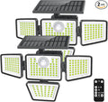 3000LM Solar Lights Outdoor with Motion Sensor4 Head 270° Wide Angle Street Area LightsIP65 Waterproof Security Lighting with 3 Modes(Remote2 Pcs)