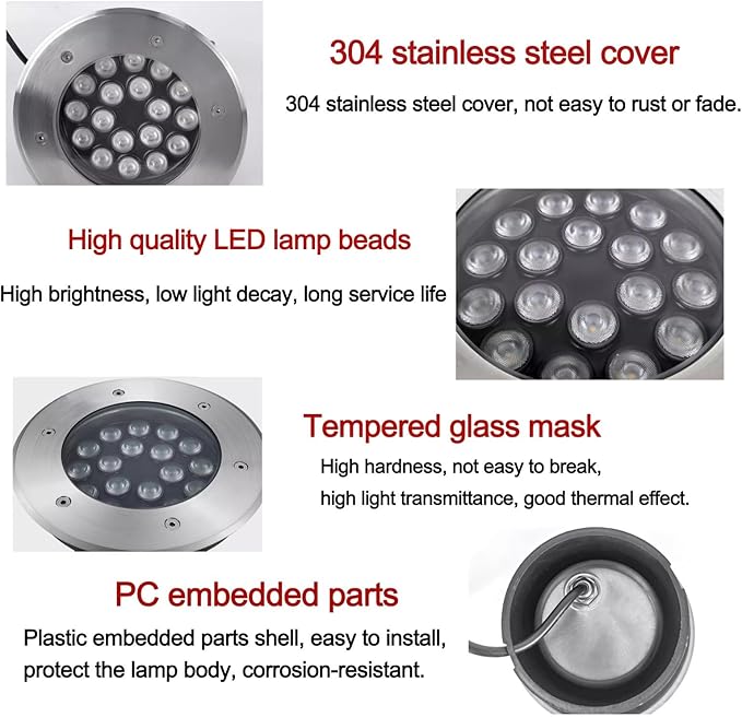 Outdoor Buried Lights - LED LED Fountain Light AC 24V Low Voltage Embedded Spotlight IP68 Waterproof Water Landscape Light Submersible Pond Light for UnderwaBlue-15W
