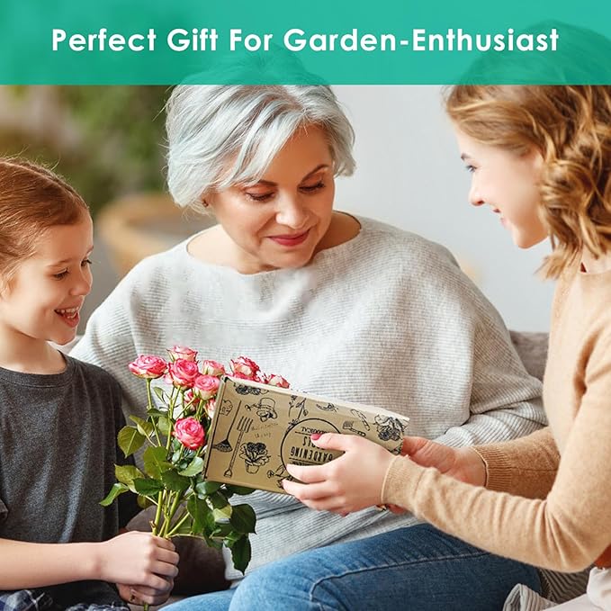 Gardening Tool Set 13Pcs Aluminum Alloy Gardening Hand Tools with Large Garden Bag Durable Outdoor Hand Tools Gardening Kit with Ergonomic Handle Gifts for Women Men