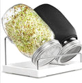 Wide Mouth Sprouting Jar Kit with Stainless Steel Mesh Lids Drip Tray and Stand for Broccoli Mung Bean &amp Alfalfa Sprouts Growing Kit