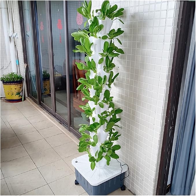 Hydroponic Tower Growing Sytem 8 Layer Garden Hydroponic Growing Vertical Tower Vertical Planting Tower for Hydroponics in Rain for Fruits Veg
