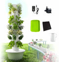 Hydroponic Tower Hydroponics Growing System Vertical Hydroponics Garden Tower Aeroponic Tower with Movable Water Tank for Herbs Fruits and Vegetables-*