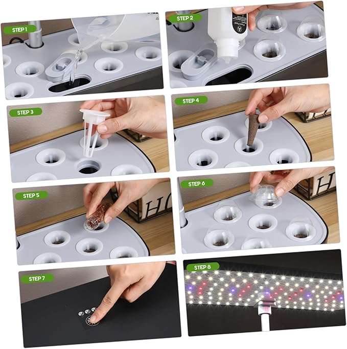 1Set Indoor Hydroponics Growing System Kit with LED Multi Porous Design for Easy Vegetable Germination Automatic Watering and Fertilization Space Saving