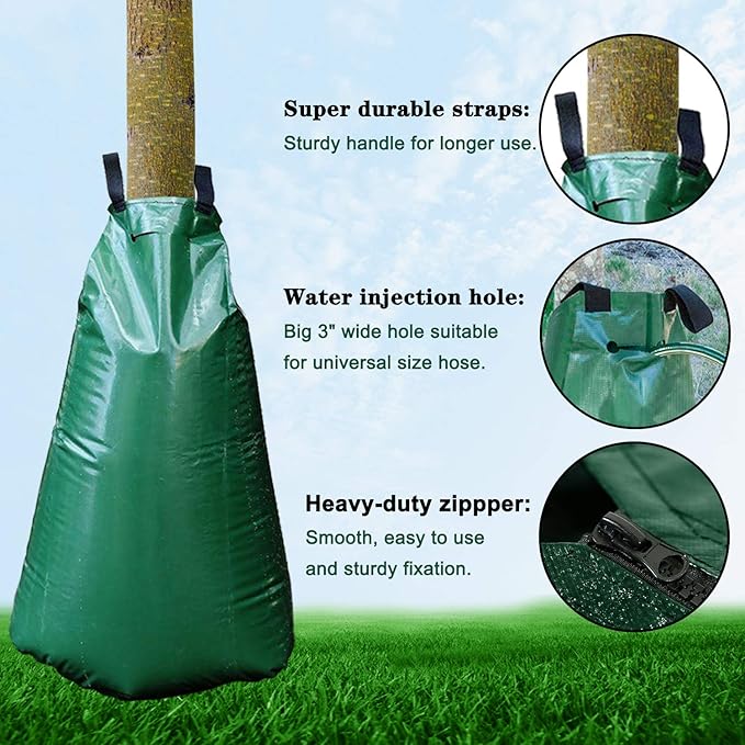 10 PCS 20 Gallon Tree Watering Bags Reusable Heavy Duty Slow Release Tree Irrigation System for Trees Premium PVC Tree Drip Irrigation Bags