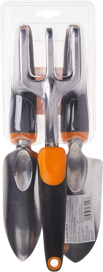 Fiskars 384490-1001 Ergo Garden Tool Set Regular Package Black/Orange