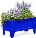 Elevated Metal Planter Box Stand Heavy Duty Raised Garden Bed for Vegetables Flowers Herbs Indoor Outdoor Use Deep Blue