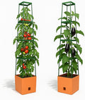 Bio Green Maxitom - 1.5 m Trellis for Climbing Plants - Plant Support for Climbing Plants Vines Vegetables Tomatoes - Garden Trellis - Planter Box with Trellis - 2 Pack Plant Towers - Terracotta