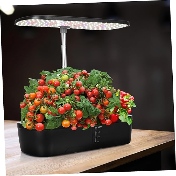 Happyyami Smart Planting Machine Indoor Herb Garden Kit with 12 Grow Hydroponic Growing System for Home Indoor Gardening