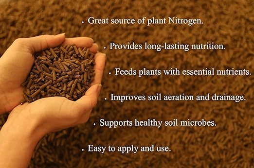 Chicken Manure Pellets 4 Pounds - Nutrient-Rich Slow-Release Fertilizer with Nitrogen Phosphorus &amp Potassium for Healthy Plant Growth and Soil Improvement - Lancaster Agriculture Products