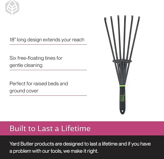 Yard Butler Terra Garden Hand Tools - Weeding Hand Tiller Tool for Efficient Gardening - Weed Remover Tool for Lawn &amp Garden Care - Durable Gardening Accessory Whisk Rake