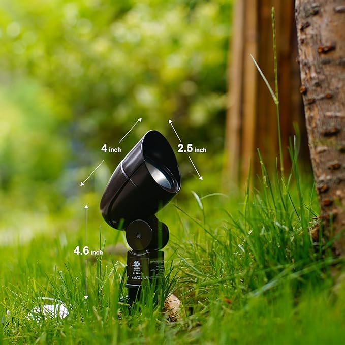GOODSMANN Low Voltage Landscape Lighting Floodlight &amp Spotlight 3W LED 3600K Warm White 8PK Kit 12V AC Outdoor Tree Lights Outside Hardwired Lighting Up Light with Metal Stake Cable Connectors