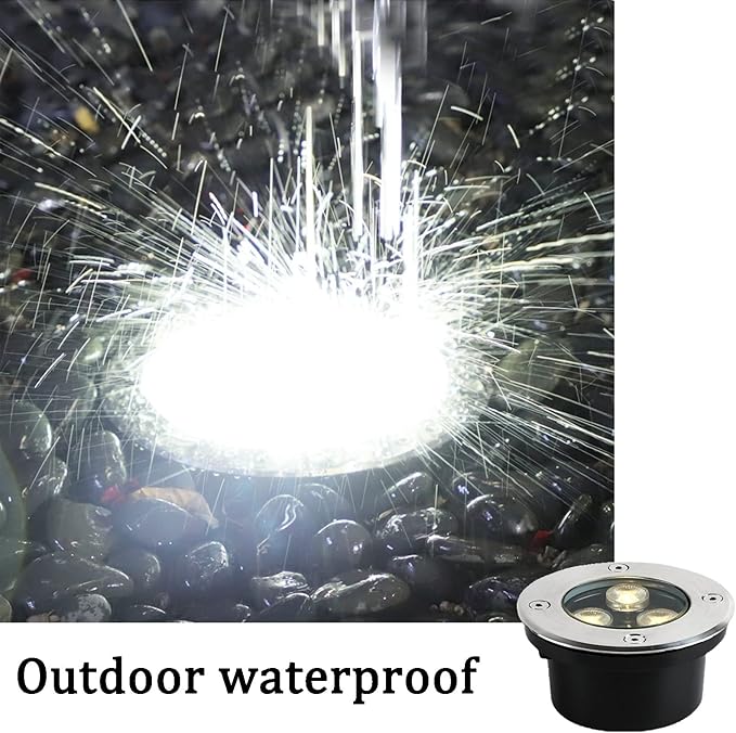 Embedded Round LED Well Lights IP67 Waterproof Landscape Lighting Spotlight for Driveway Deck Step Yard Garden