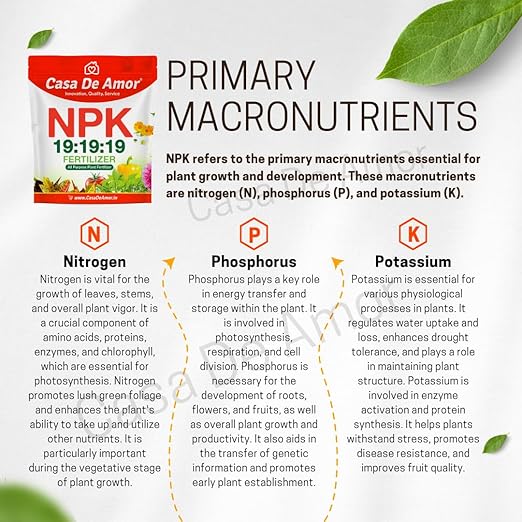 Npk 19-19-19 Fertilizer | Balanced Water-Soluble Plant Food For Growth Flowering &amp Yield Boost | For All Plants | 2 Pack Of 400 Gm (Total 800 Gm)Powder