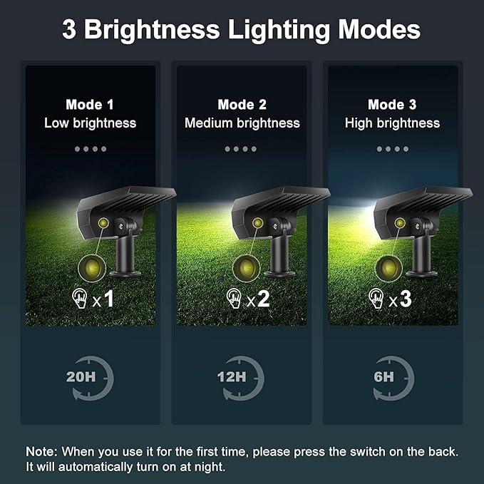 48 LEDs Solar Lighst Outdoors Landscape Spotlights Wireless Waterproof Outdoor Solar Spotlights for Yard Garden Patio Hot(1pc White)